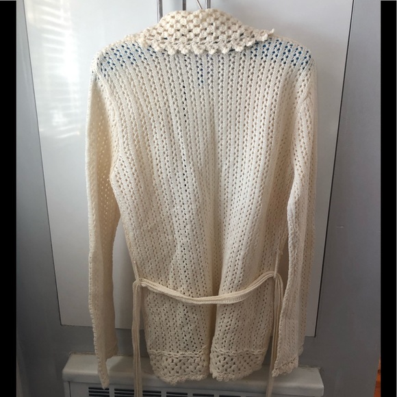 NWOT Ivory Crochet Cardigan M - Picture 7 of 9